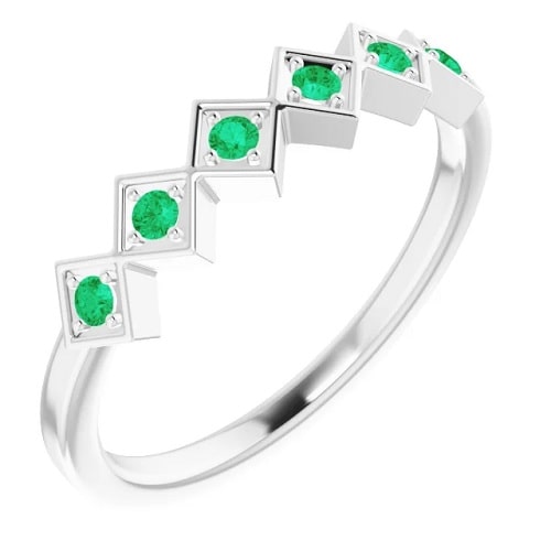 Xaniyah 0.24 Carat Emerald  Engagement Ring