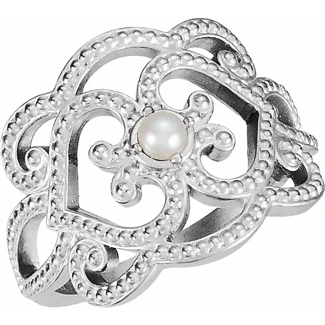 Oliver Pearl  Diamond Ring