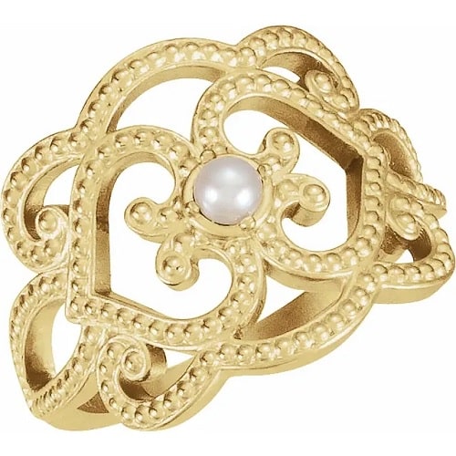 Oliver Pearl  Diamond Ring