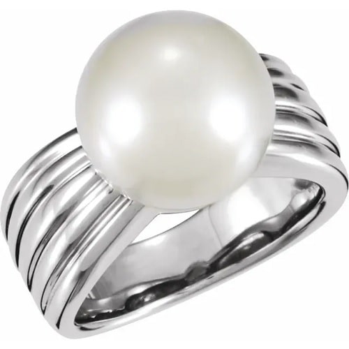 12mm Birthstone Pearl And Ring Available in 9k,14k,18k,Platinum And Silver