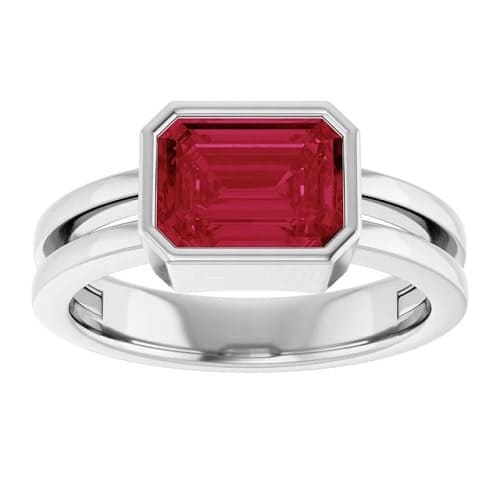 Denine Natural Ruby Bezel  Engagement Ring