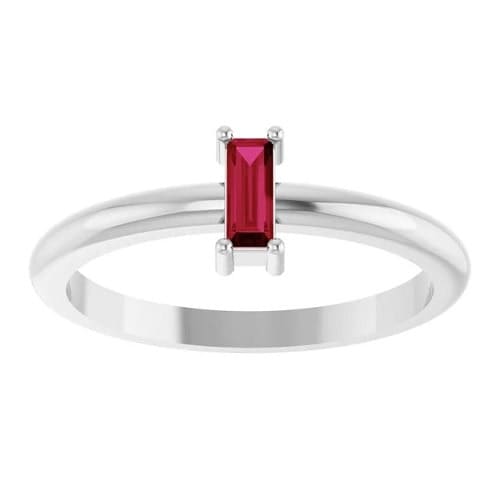 Delora Lab Grown Ruby 4 Prong  Engagement Ring