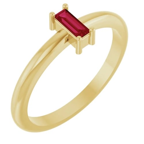 Delora Lab Grown Ruby 4 Prong  Engagement Ring