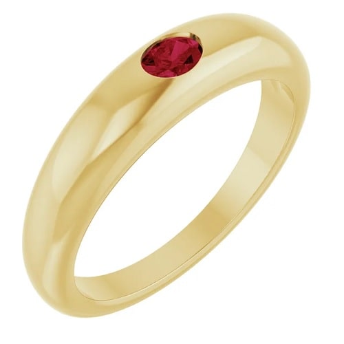 Deeandra Natural Ruby Bezel  Engagement Ring