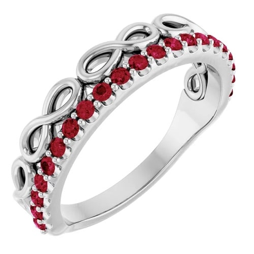 0.63 Carat Round cut Ruby & Natural And Lab-Grown Ring with Claw-set 