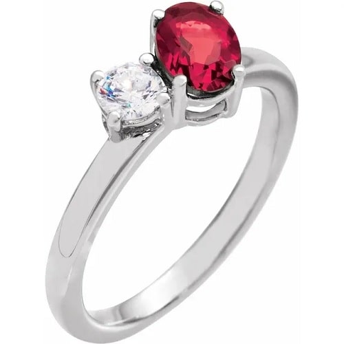 Zhara 1.25 Carat Natural Ruby  Diamond Ring