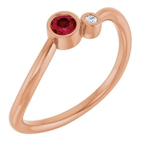 Leah Natural Ruby  Engagement Ring