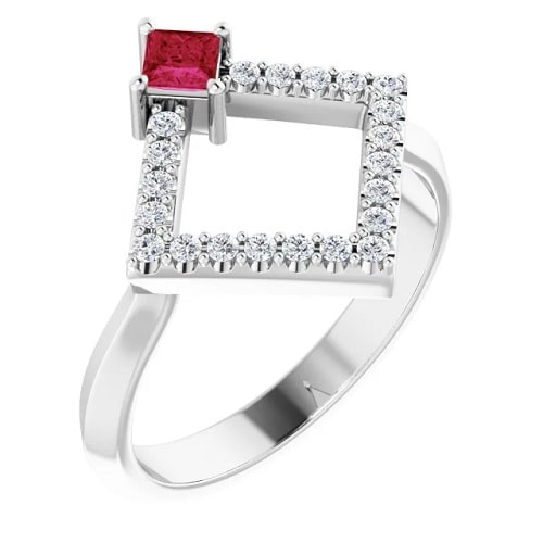 Lillian Natural Ruby  Engagement Ring