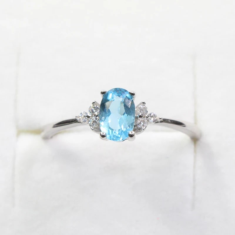 Baisley Aquamarine 4 Prong  Engagement Ring