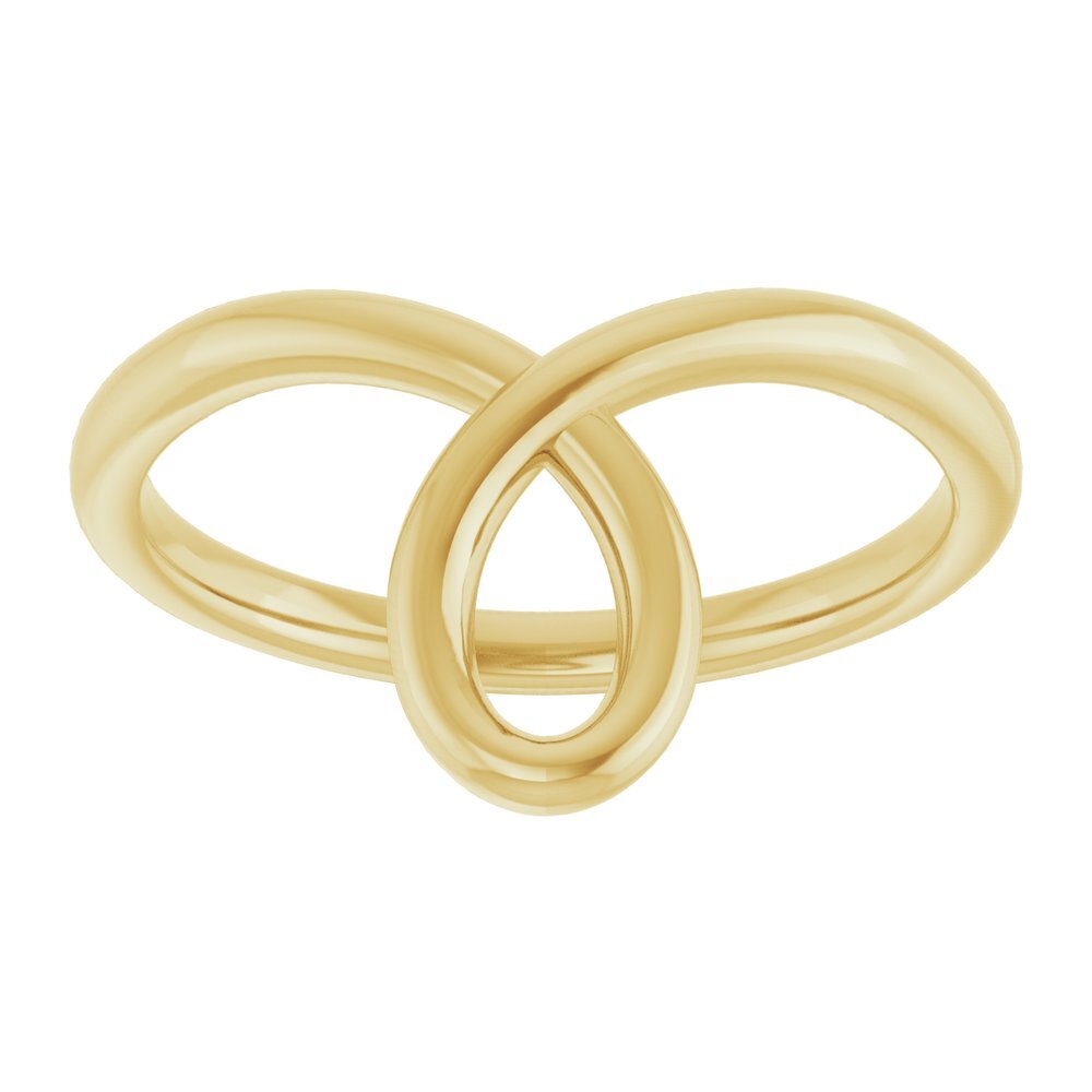 Elegant White Looped Bypass Ring with Rhodium-Plating