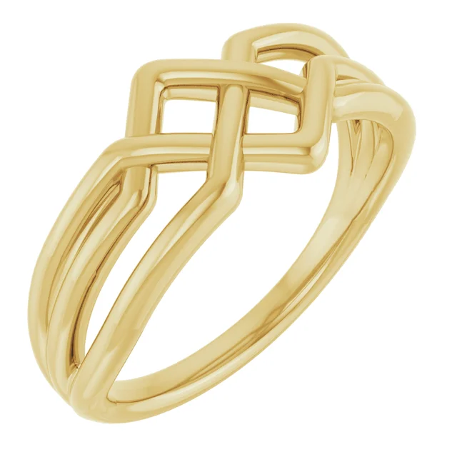 Versatile Criss-Cross Ring: Gold & Platinum Options