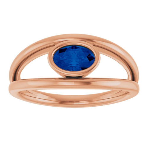 Anslie Blue Sapphire  Engagement Ring