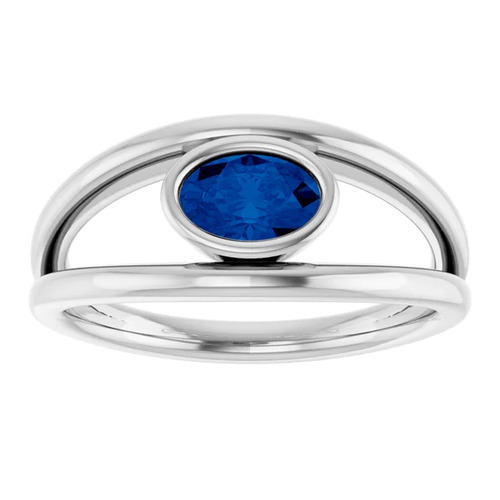 Anslie Blue Sapphire  Engagement Ring