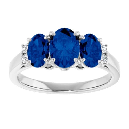 Avonelle 2.25 Carat Blue Sapphire 4 Prong  Diamond Ring