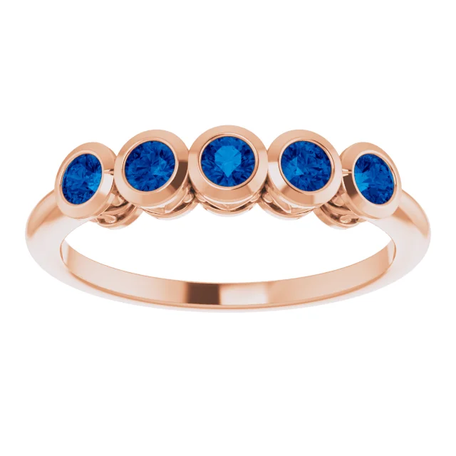 Ashling Blue Sapphire Bezel Set  Diamond Ring