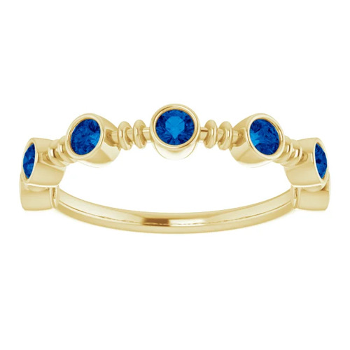 Aristea Blue Sapphire Bezel  Diamond Ring