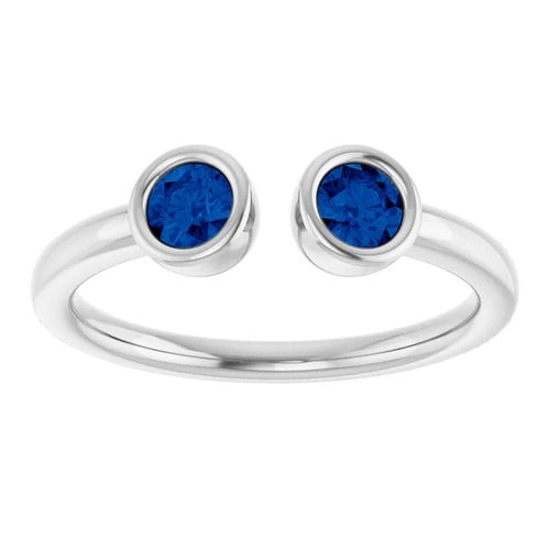 Madaline 0.48 Carat Blue Sapphire Bezel  Diamond Ring