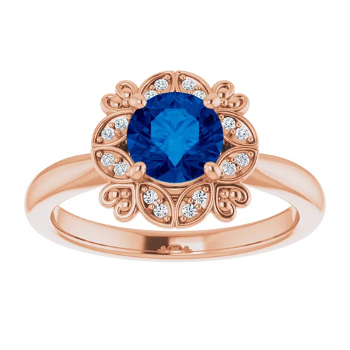 Alexandrina Blue Sapphire  Engagement Ring