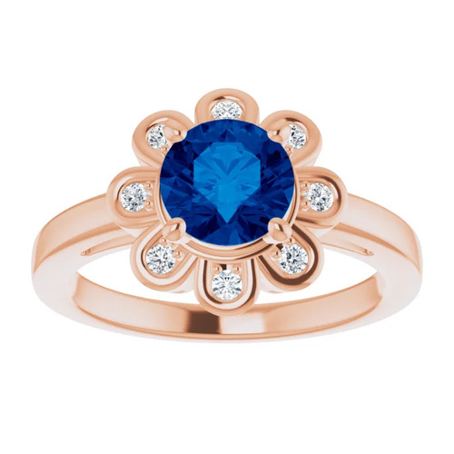Avenlee Blue Sapphire 4 Prong Set  Engagement Ring