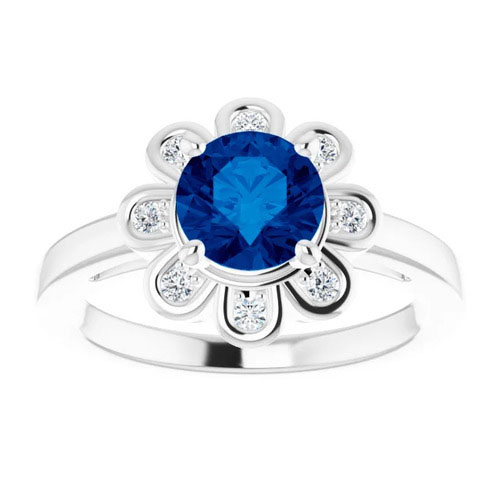 Avenlee Blue Sapphire 4 Prong Set  Engagement Ring