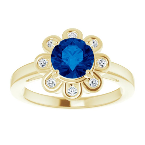 Avenlee Blue Sapphire 4 Prong Set  Engagement Ring