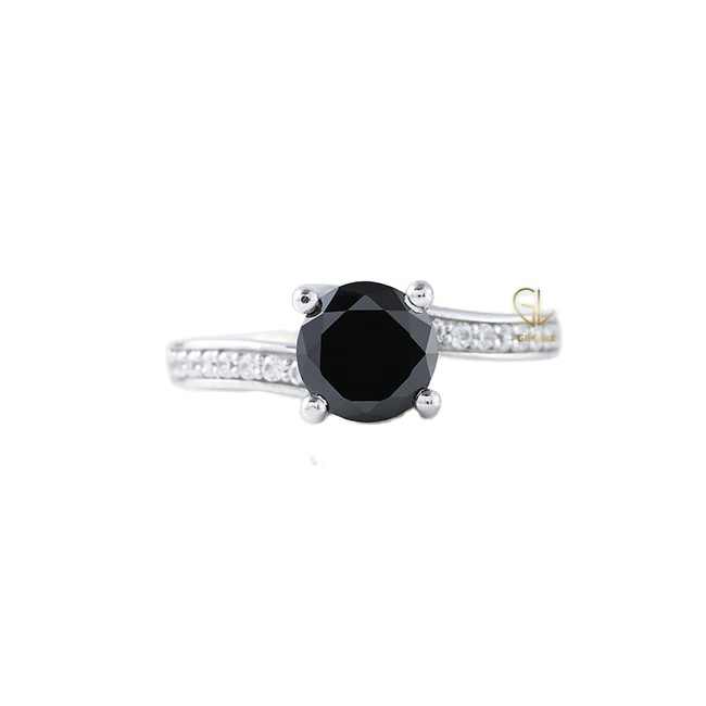 Philomina Black 4 Prong Diamond Ring