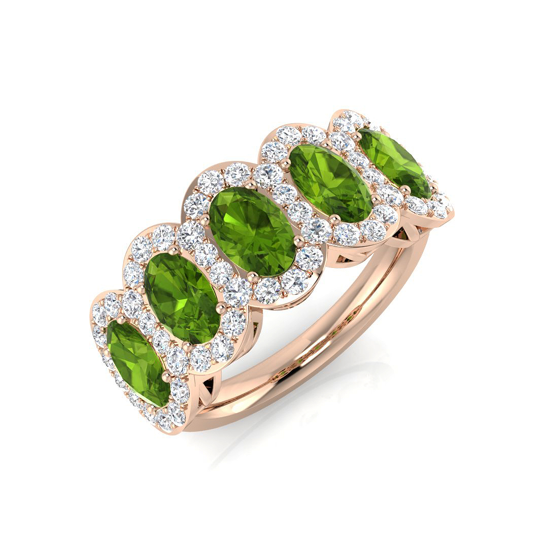 Andronna Peridot 4 Prong  Diamond Ring