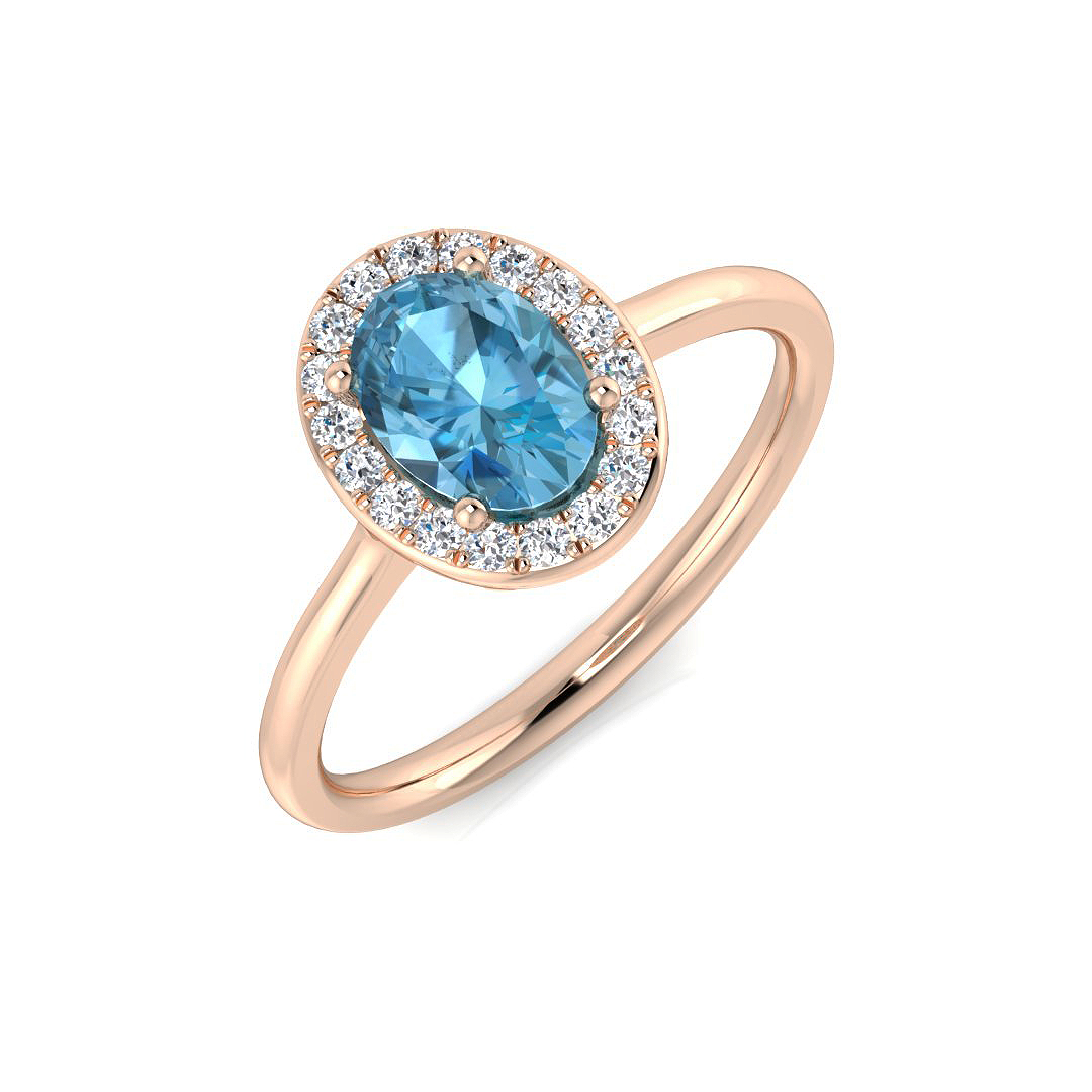 Lizza Blue Topaz 4 Prong  Engagement Ring