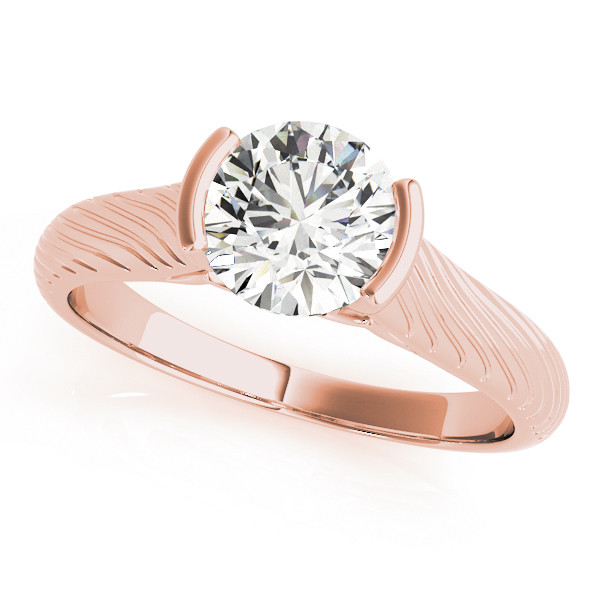 Marlee Natural Diamond Half Bezel  Engagement Ring
