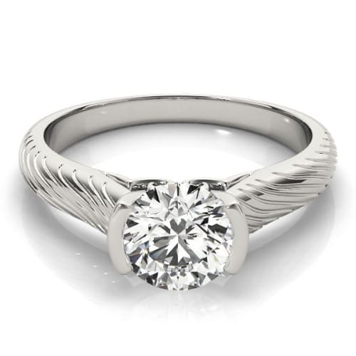 Marlee Natural Diamond Half Bezel  Engagement Ring