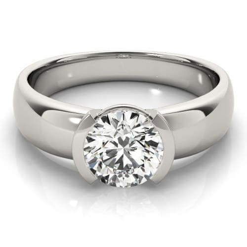 Madalyn Natural Half Bezel  Diamond Ring
