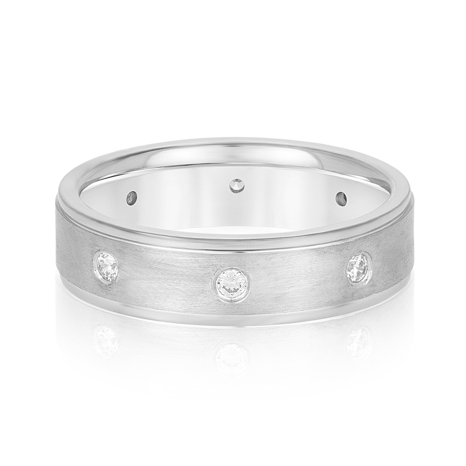 Nerosa Natural Diamond Flush Set  Wedding Ring