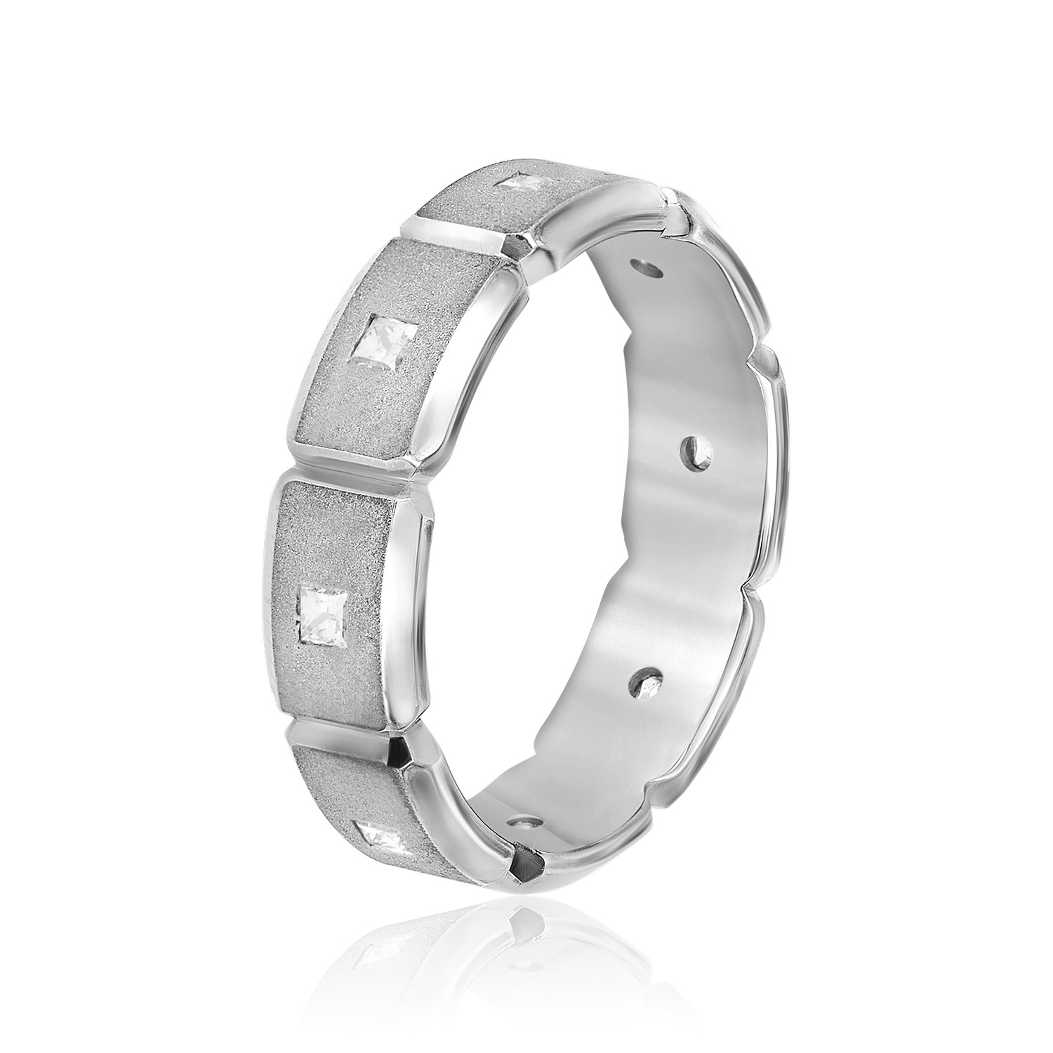 Sreas Natural Diamond Flush Set Wedding Ring