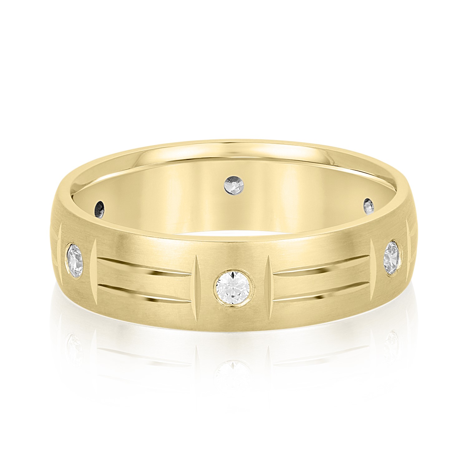 Nirosa Natural Diamond Flush Set  Wedding Ring