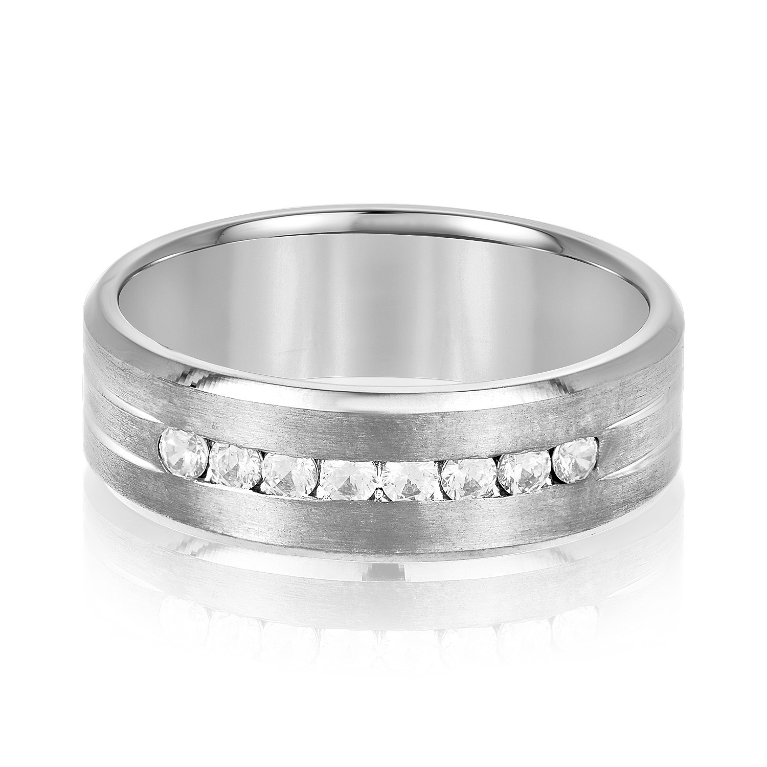 Nerosina Natural Diamond Channel Set Wedding Ring