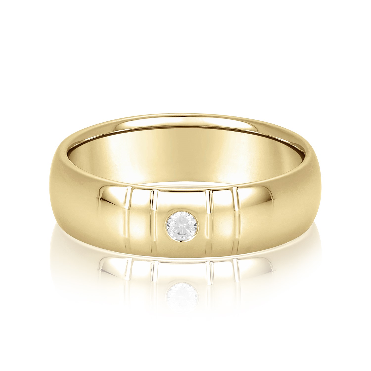 Medolius Natural Diamond Flush Set  Wedding Ring