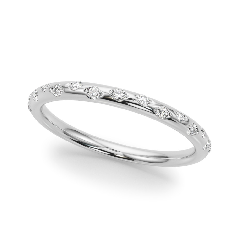 Round cut Prong Three Quarter Eternity Diamond Ring 