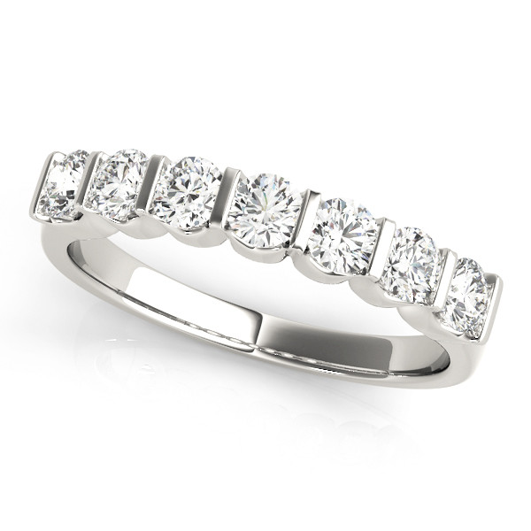 0.50 carat to 1 carat Natural Diamond and Lab grown diamond Bar Setting 7 Stone Diamond Ring