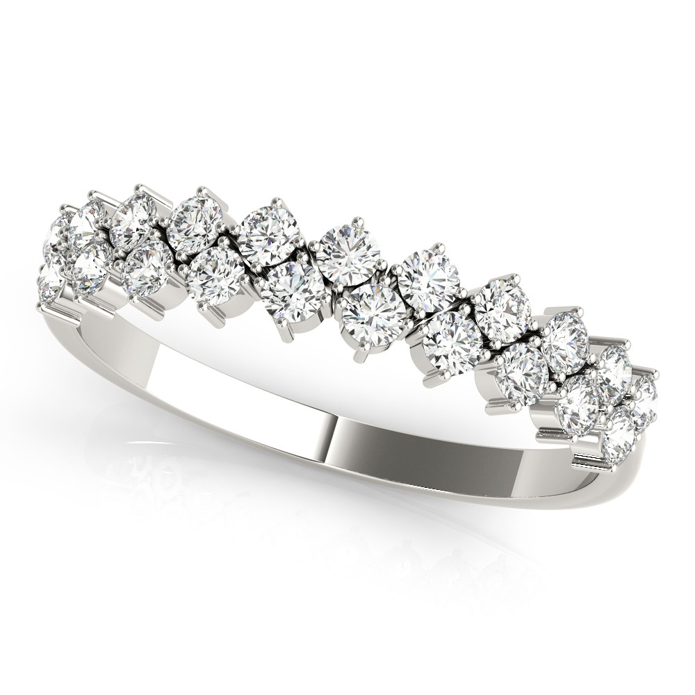 Round cut Prong Three Quarter Eternity Diamond Ring