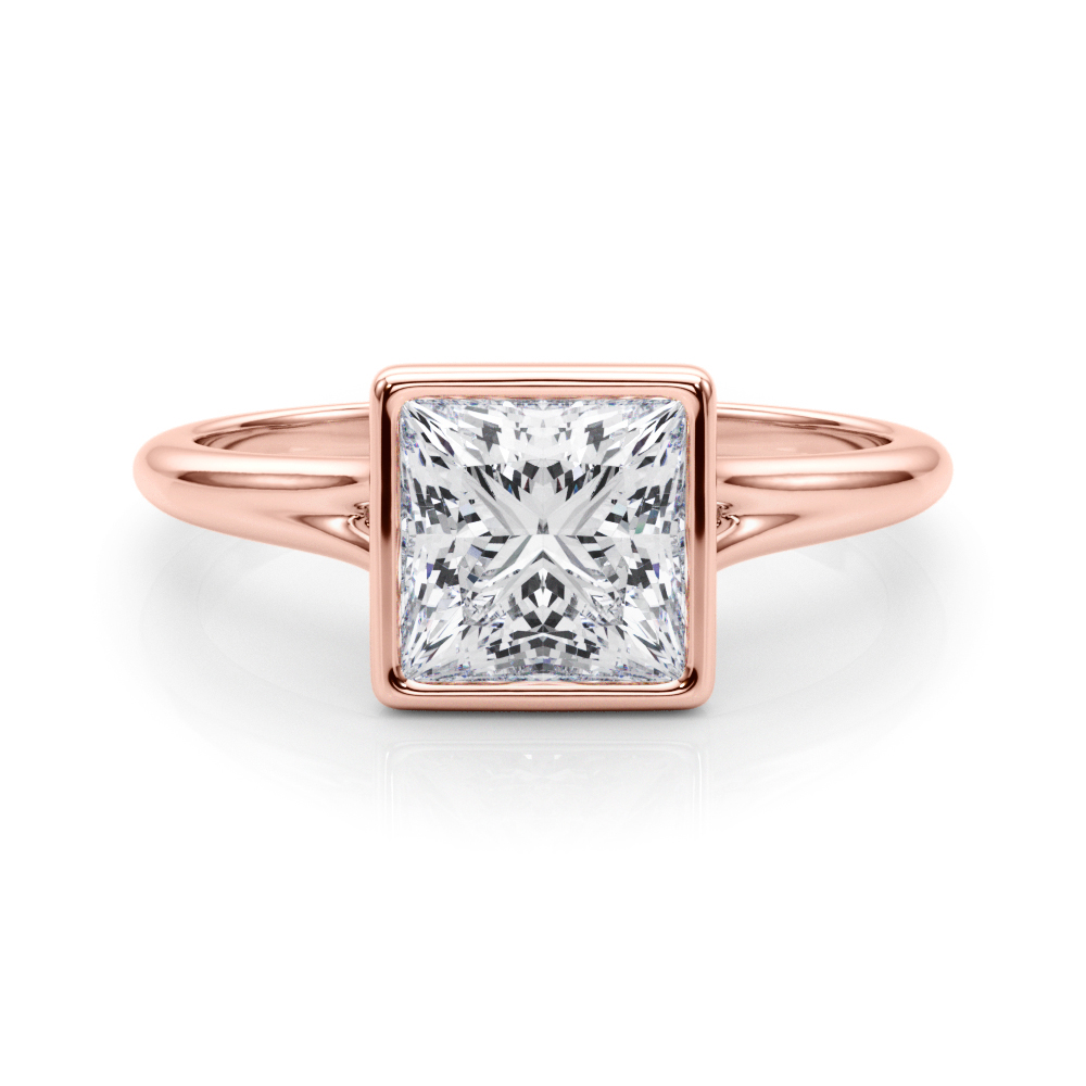 Kein Lab-Created Bezel Set Diamond Ring