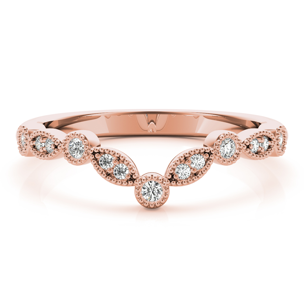Blessino Lab-Created Diamond Bezel set Wedding Ring