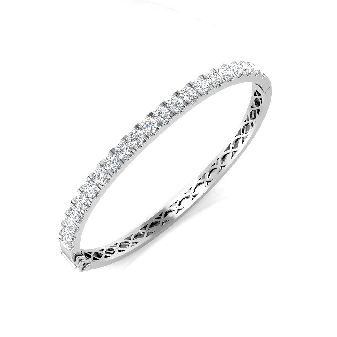 3.95 ct Natural Diamond Round Bangle