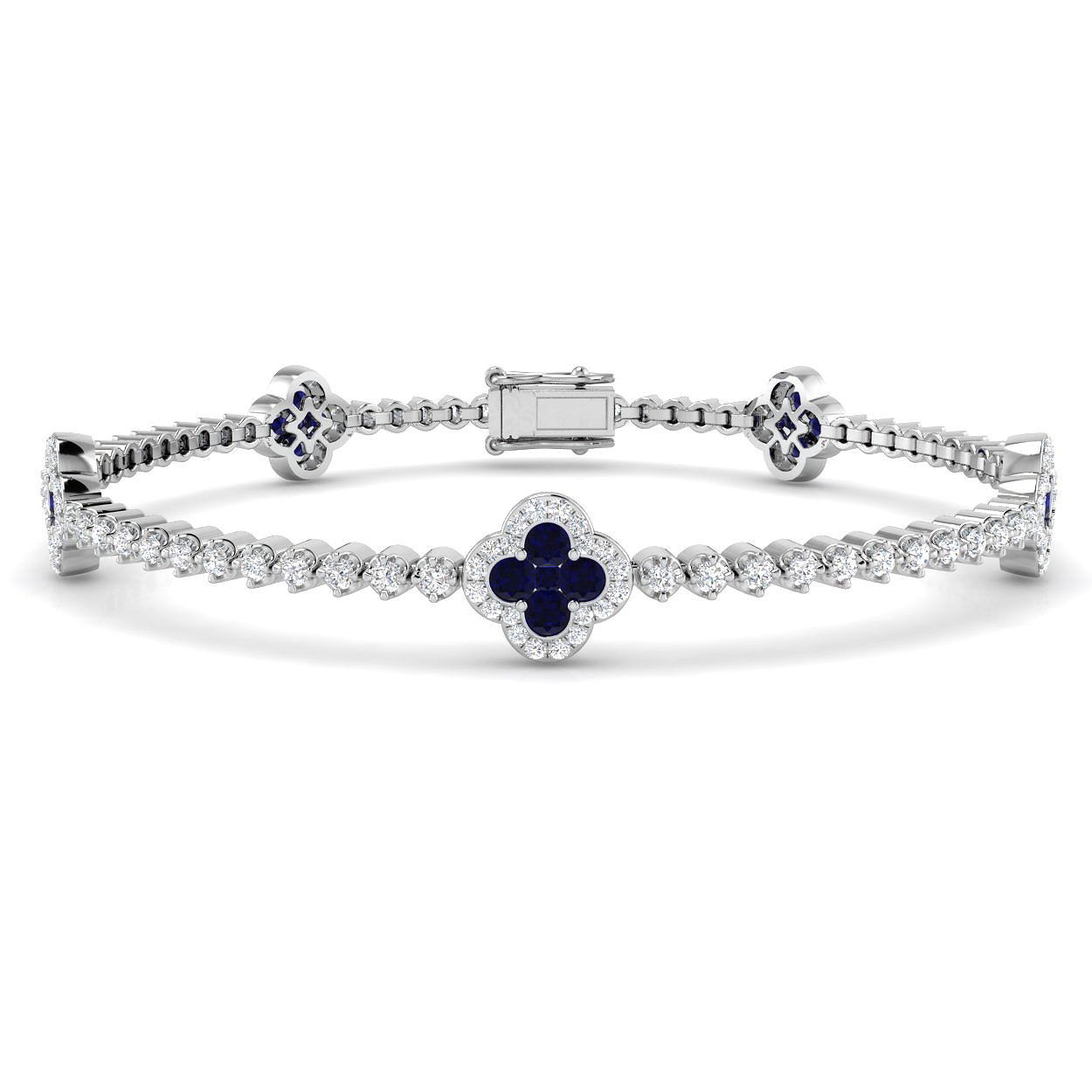 2.75 ct Blue Sapphire Round Bracelet