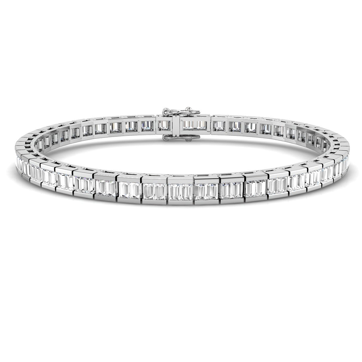 2.95 ct Natural Diamond Baguette Bracelet