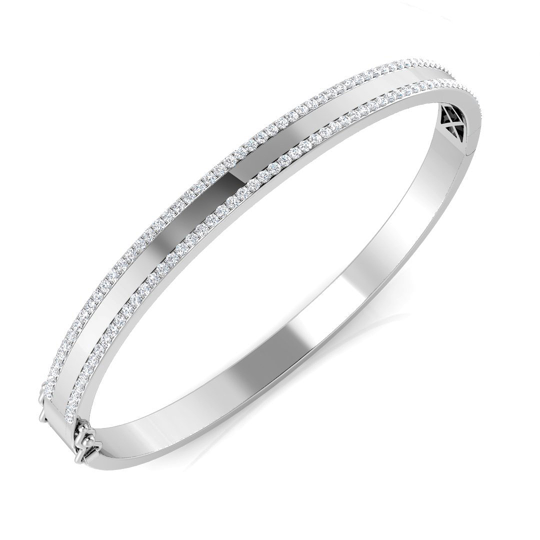 1.05 ct Natural Diamond Round Bangle