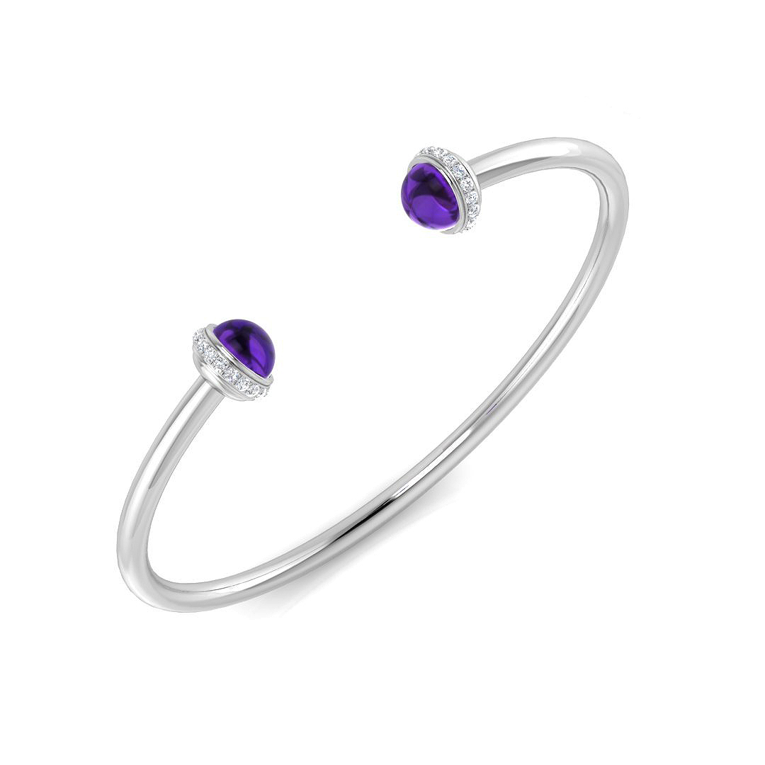 2.6 ct Amethyst Round Bangle