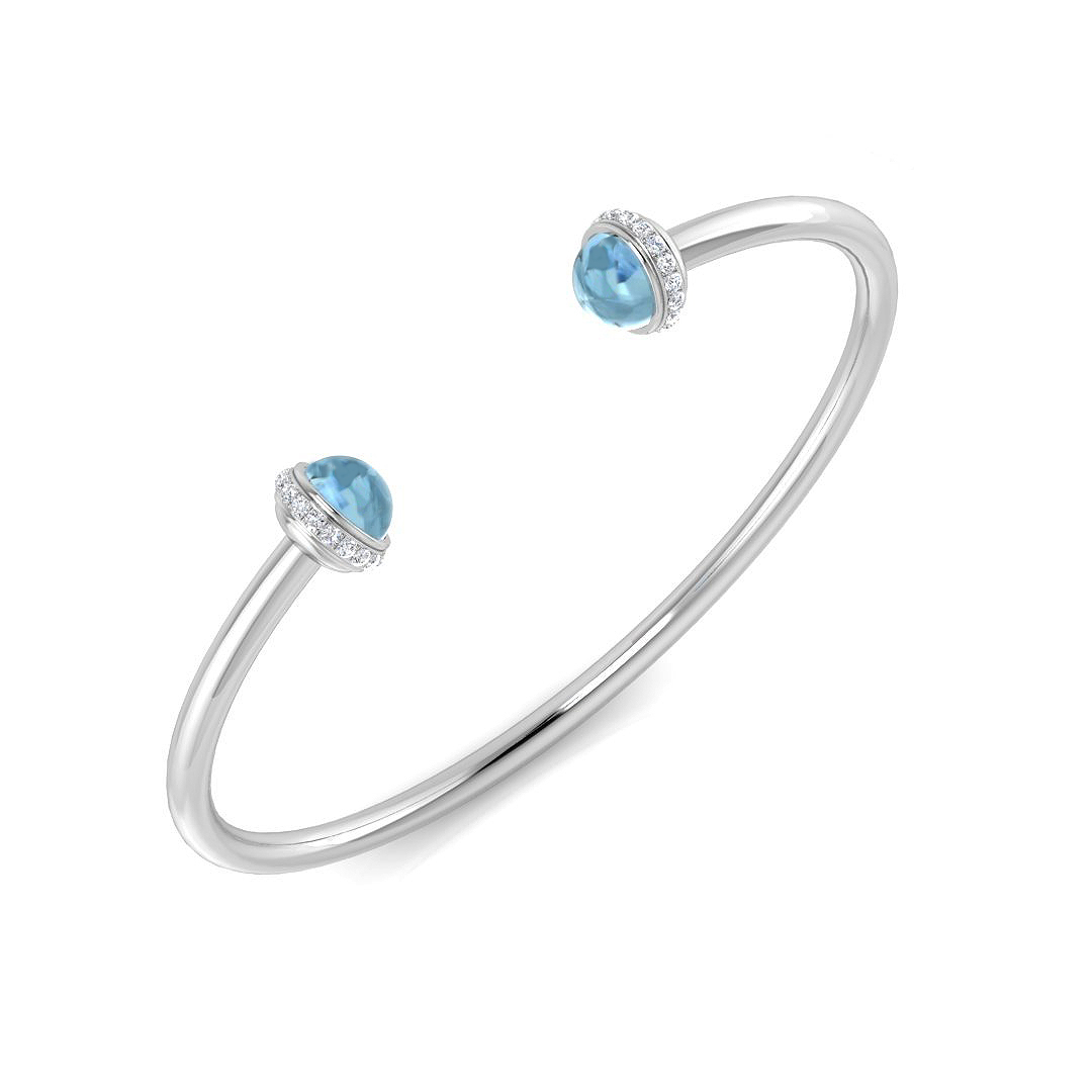 3.2 ct Aquamarine Round Bangle