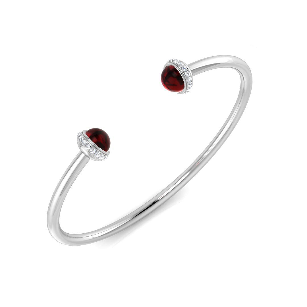 2.65 ct Garnet Round Bangles