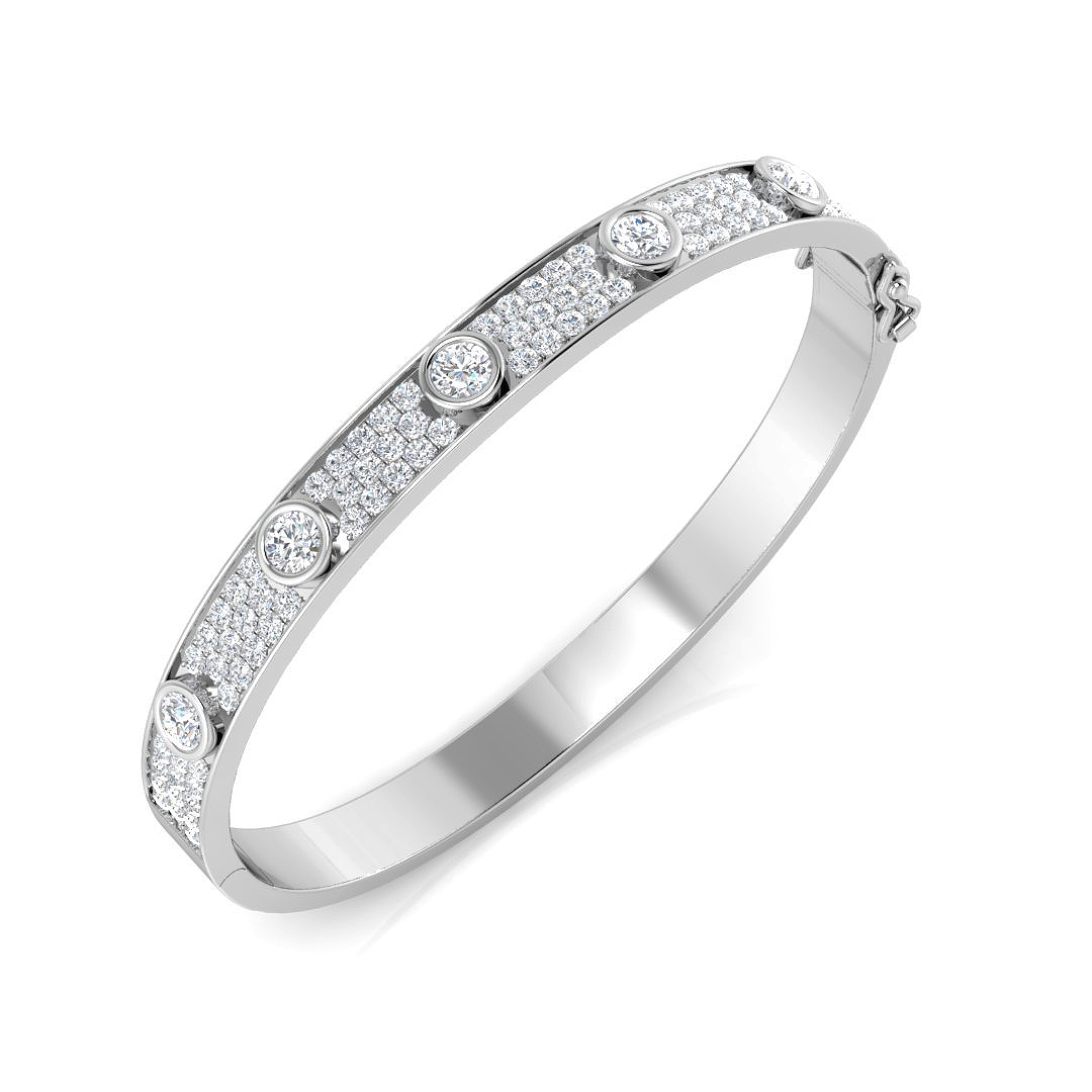 3.1 ct Natural Diamond Round Bangle