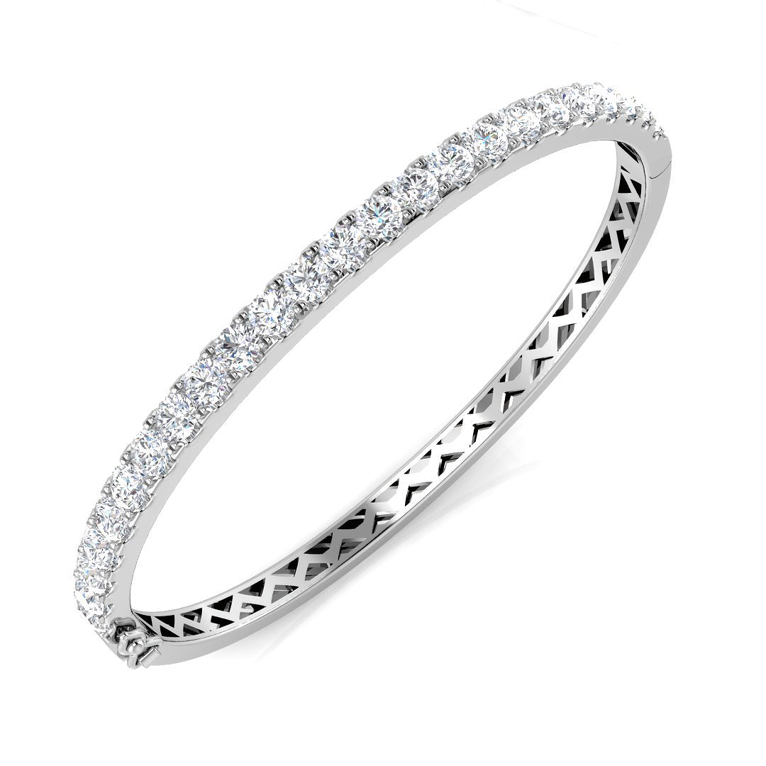 4 ct Natural Diamond Round Bangle